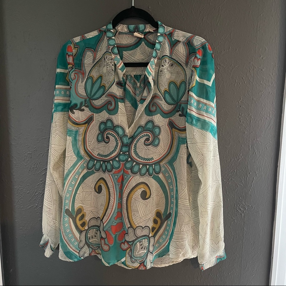 Anthropologie- Konrad & Joseph Boho Semi Sheer Blouse